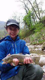 Brown trout T April, Slovenia fly fishing